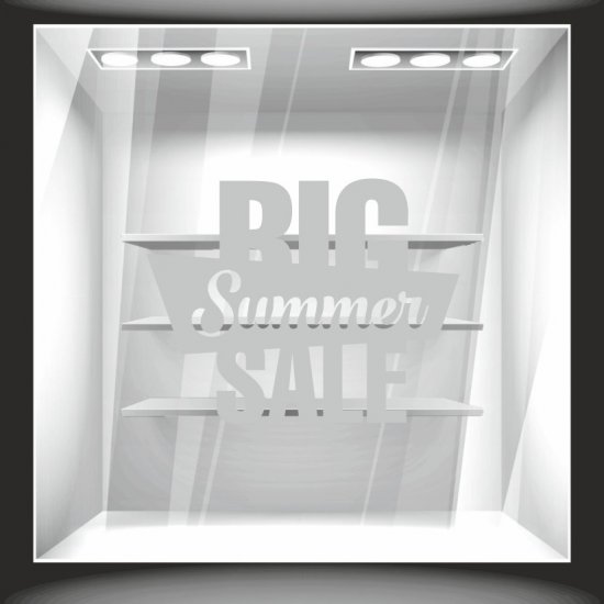 Αυτοκόλλητο εκπτώσεων - Big Summer Sale 01 ΧΡΩΜΑ ΑΣΗΜΙ