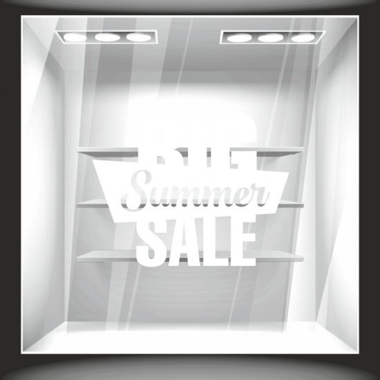 Αυτοκόλλητο εκπτώσεων - Big Summer Sale 01 ΧΡΩΜΑ ΑΣΠΡΟ