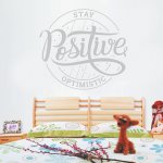 Αυτοκόλλητο Τοίχου - Stay Positive Χρώμα Ασημί