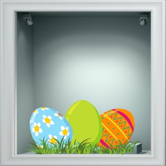 Αυτοκόλλητο Βιτρίνας - Πασχαλινά αυγά 2