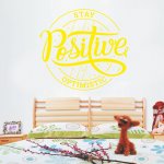 Αυτοκόλλητο Τοίχου - Stay Positive Χρώμα Κίτρινο