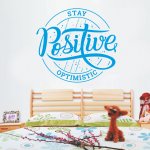 Αυτοκόλλητο Τοίχου - Stay Positive Χρώμα Μπλέ