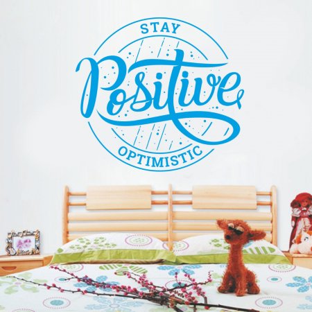 Αυτοκόλλητο Τοίχου - Stay Positive Χρώμα Μπλέ