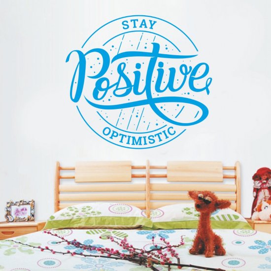 Αυτοκόλλητο Τοίχου - Stay Positive Χρώμα Μπλέ
