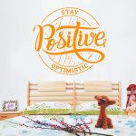 Αυτοκόλλητο Τοίχου - Stay Positive Χρώμα Πορτοκαλί