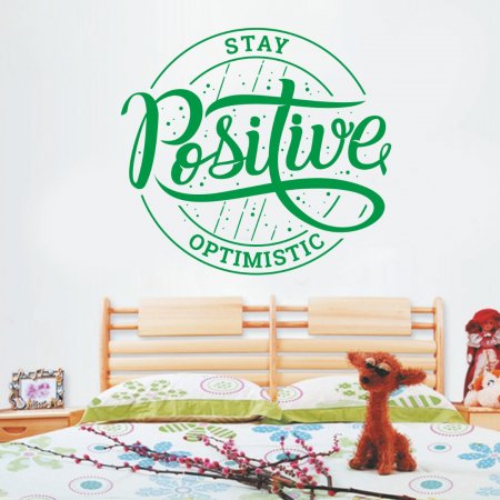 Αυτοκόλλητο Τοίχου - Stay Positive Χρώμα Πράσινο