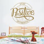 Αυτοκόλλητο Τοίχου - Stay Positive Χρώμα Χρυσό
